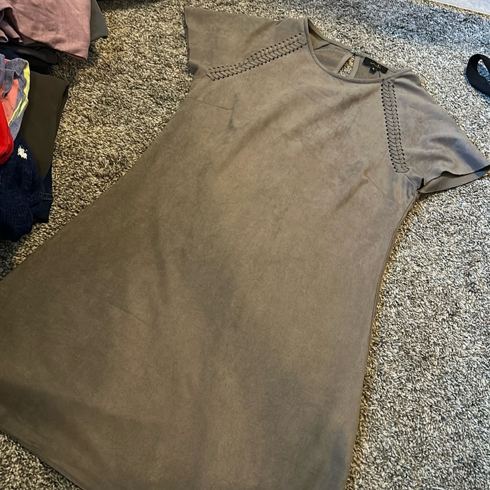 Brown suede dress
